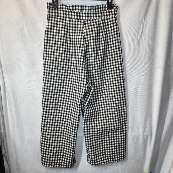 Zara checkered wide leg cropped pants - Picture 3 of 11